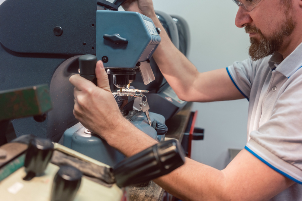 Man making a key