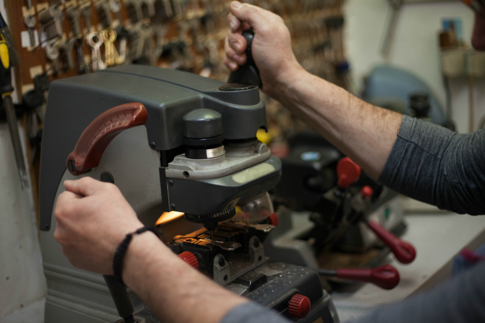 Man making key